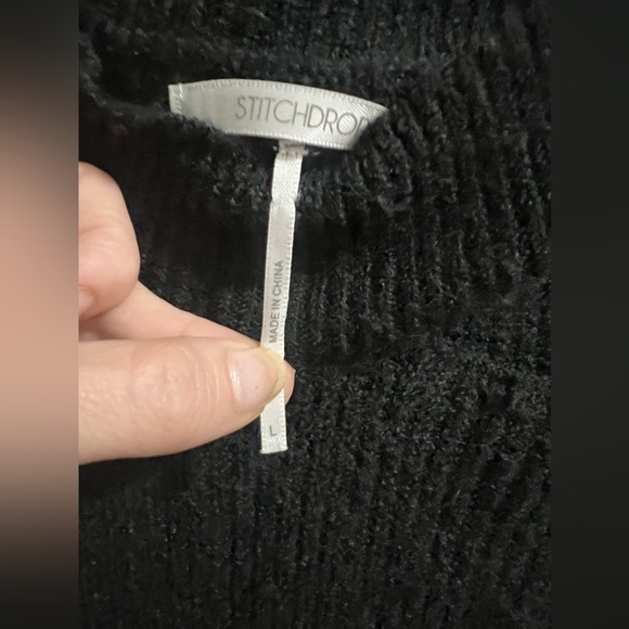 StitchDrop Black Above Keyboard Knit Sweater Dress Size Large NWT - Picture 9 of 16